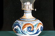 lampada da tavolo in ceramica dipinta a mano